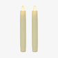 Ivory Flameless Candle Tapers - Flat Top - 6" Height - Set of 2