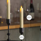 Ivory Flameless Candle Tapers - Flat Top - 6.75" Height - Set of 2