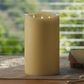 Ivory Flameless Candle Tri-Flame Grand Pillar - Melted Top