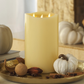 Ivory Flameless Candle Tri-Flame Grand Pillar - Melted Top