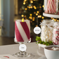 Red Candy Cane Wide Glitter Stripe White Flameless Candle Pillar