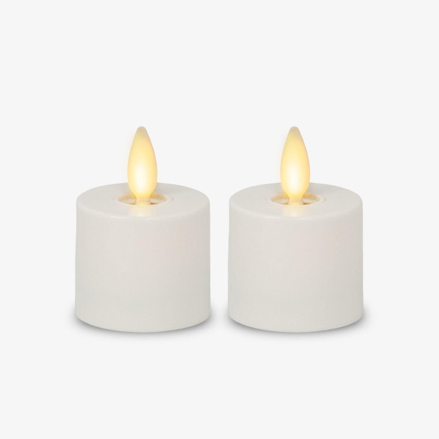 White Flameless Candle Tealights - Flat Top - Set of 2