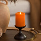 Chalky Burnt Orange Flameless Candle Pillar