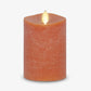 Chalky Burnt Orange Flameless Candle Pillar