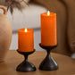 Chalky Burnt Orange Flameless Candle Pillar