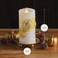 Embossed White Pinecone Flameless Candle Pillar - Melted Top