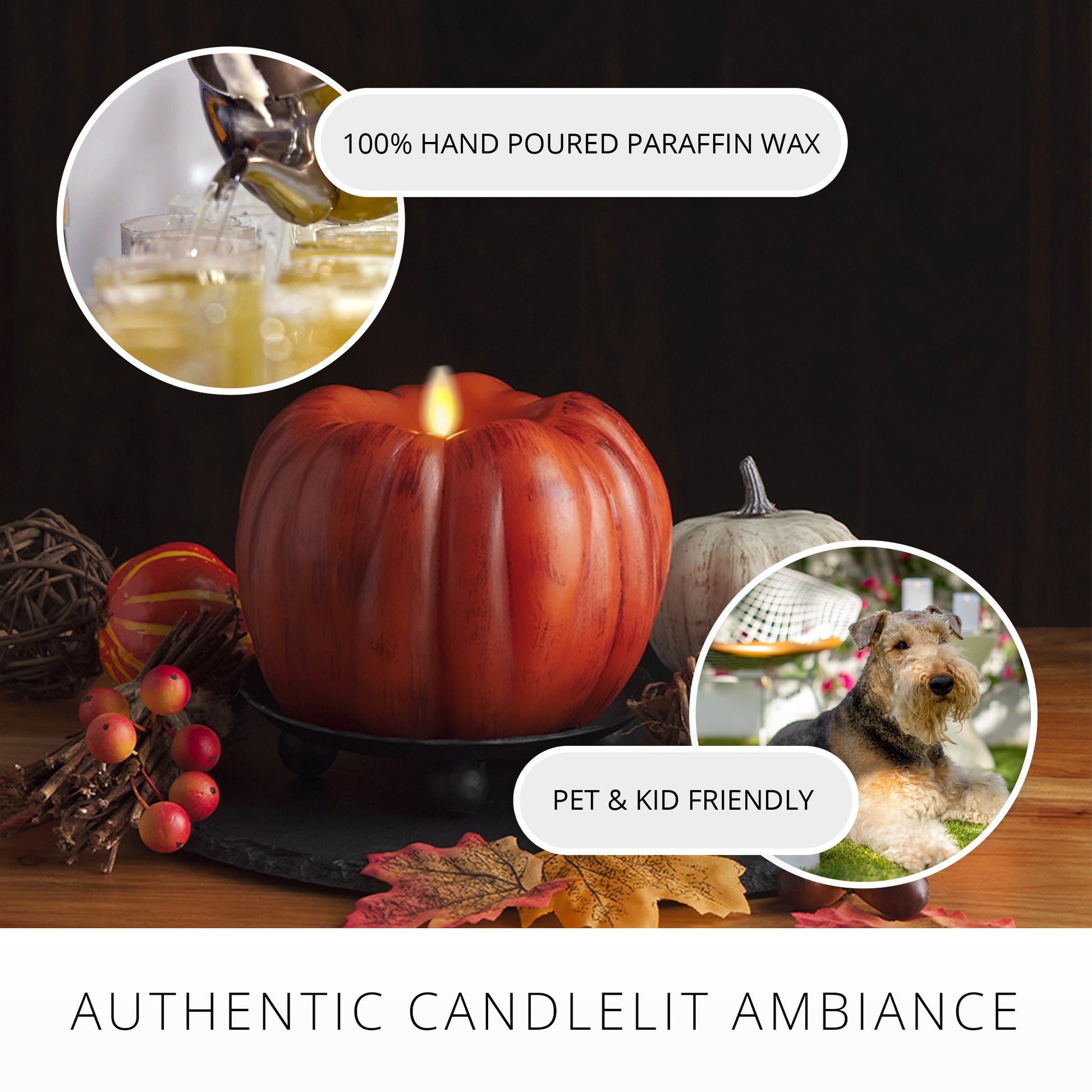 an image of Luminara's burnt orange flameless pumpkin candle