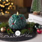 Hunter Green Flameless Candle Holly Sphere