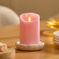 Saga Rose Flameless Candle Pillar - Scallop Top - 3" Width