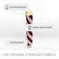 Red Candy Cane Glitter Stripe White Flameless Candle Tapers - Set of 2