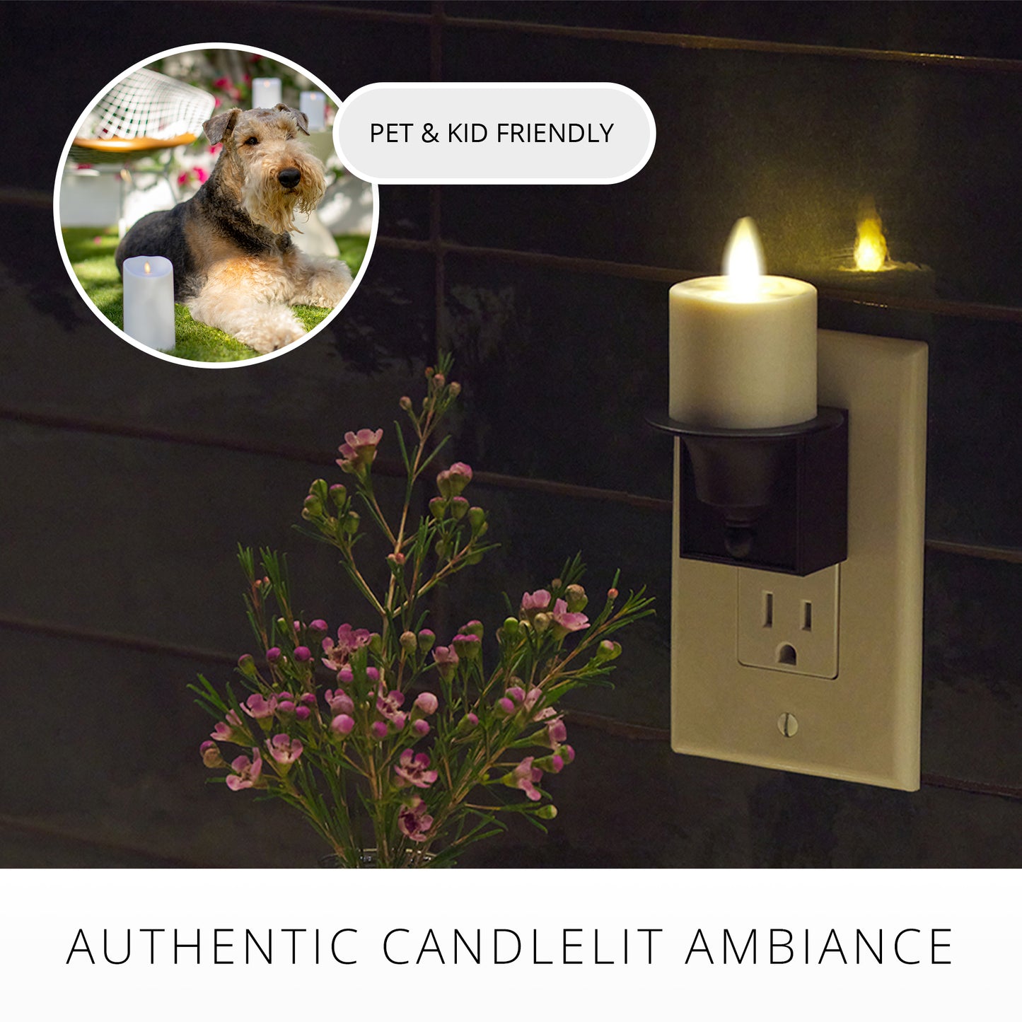 Black Flameless Candle Nightlight