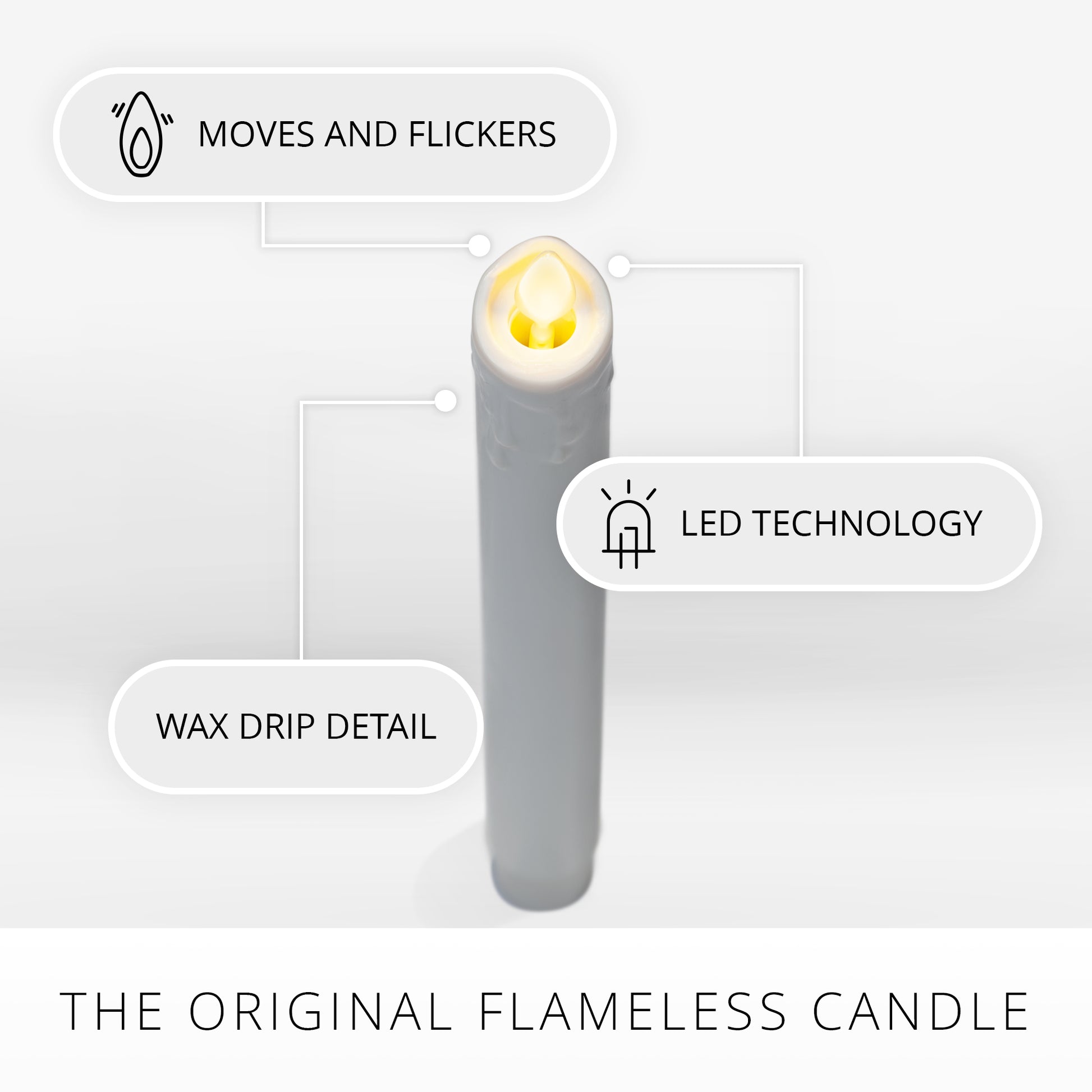 An image of Luminara's flameless white taper candle