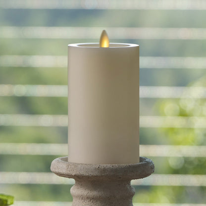 Pearl Ivory Flameless Candle Pillar - Recessed Top