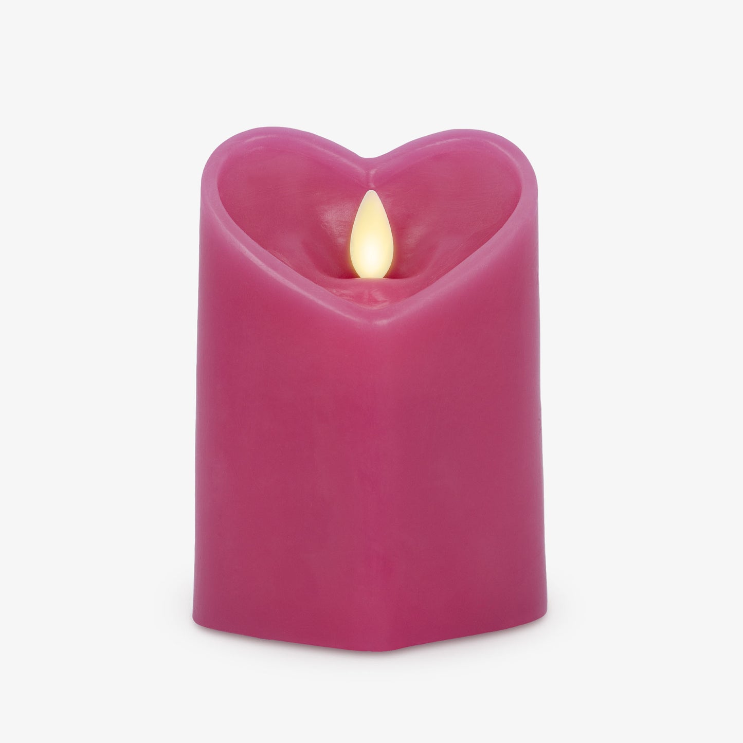 Raspberry Sorbet Flameless Candle Heart Pillar