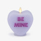 Gentle Lavender Flameless Candle Candy Heart "BE MINE"