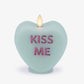 Fresh Mint Flameless Candle Candy Heart "KISS ME"
