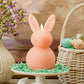 Mellow Peach Flameless Candle Easter Bunny Rabbit