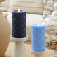 Midnight Blue Embossed Fish Scale Flameless Candle Pillar