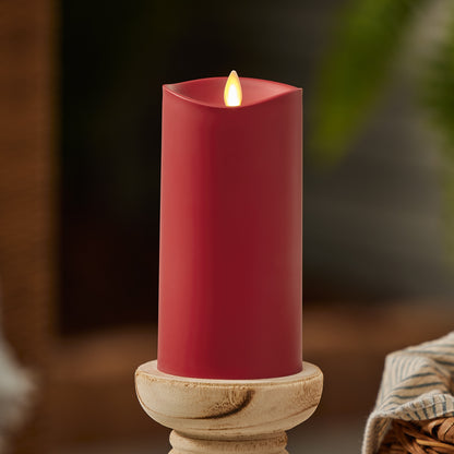 Cherry Red Outdoor Flameless Candle Pillar