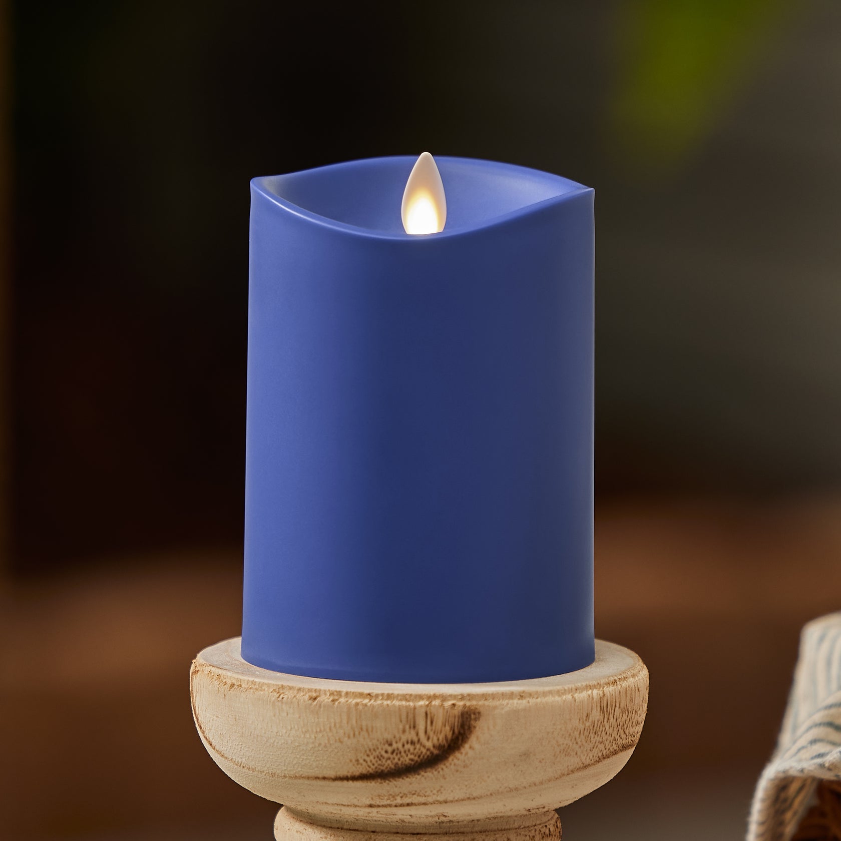 Vivid Ultramarine Outdoor Flameless Candle Pillar Luminara