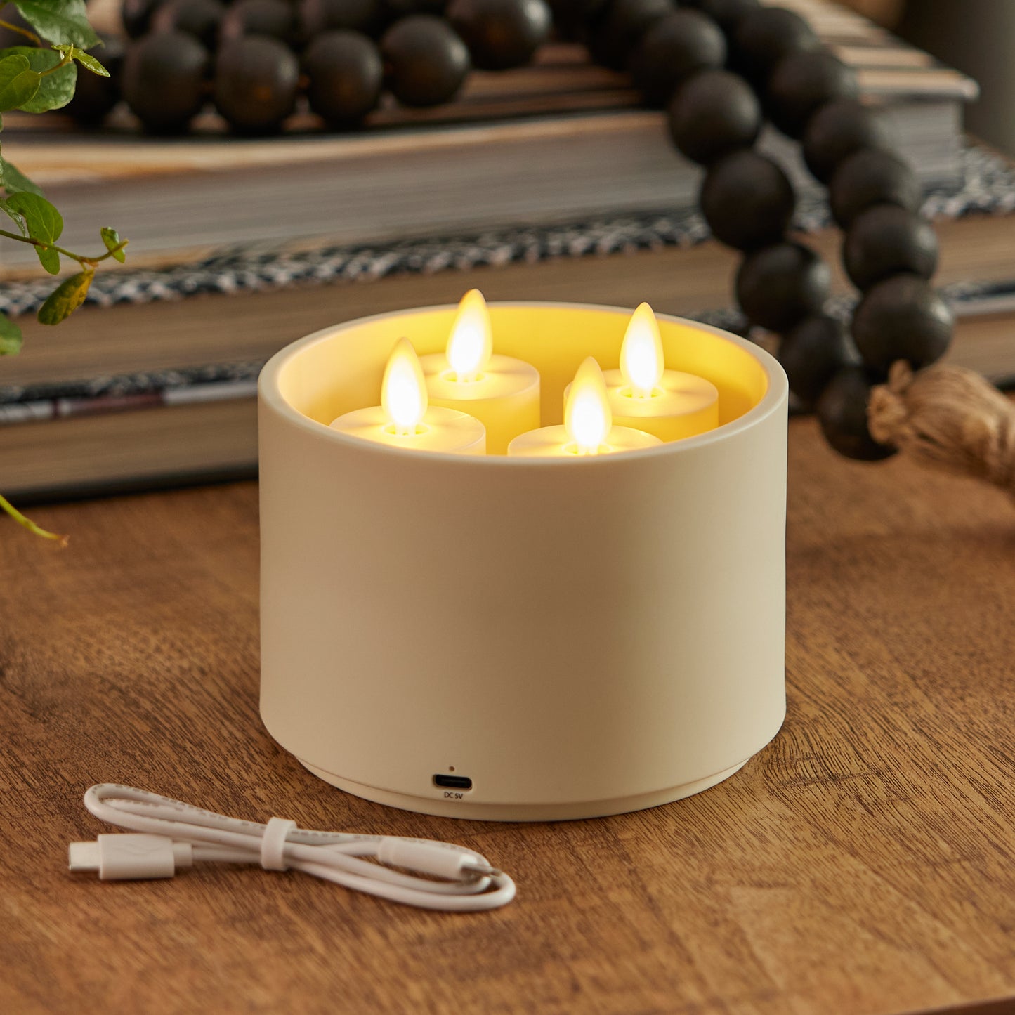 Rechargeable Tealights and Charging Base - Set of 4