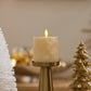 White Swan Embossed Snowflake Flameless Candle Pillar