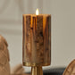 Ivory Embedded Birch and Twigs Flameless Candle Pillar