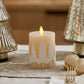 White Swan Embossed Trees Flameless Candle Pillar