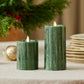 Holiday Green Selenite Flameless Candle Pillar