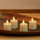 Set of 4 Pearl Ivory Flameless Candle Tealights - Extended Battery Life