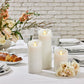 White Flameless Candle Pillar - Scallop Top - 3" Width