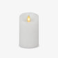 White Flameless Candle Pillar - Scallop Top - 3" Width