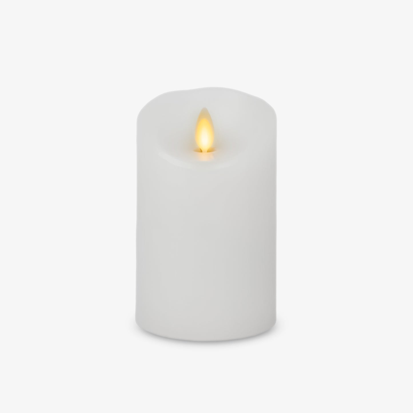 White Flameless Candle Pillar - Scallop Top - 3" Width