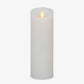 White Flameless Candle Pillar - Scallop Top - 3" Width