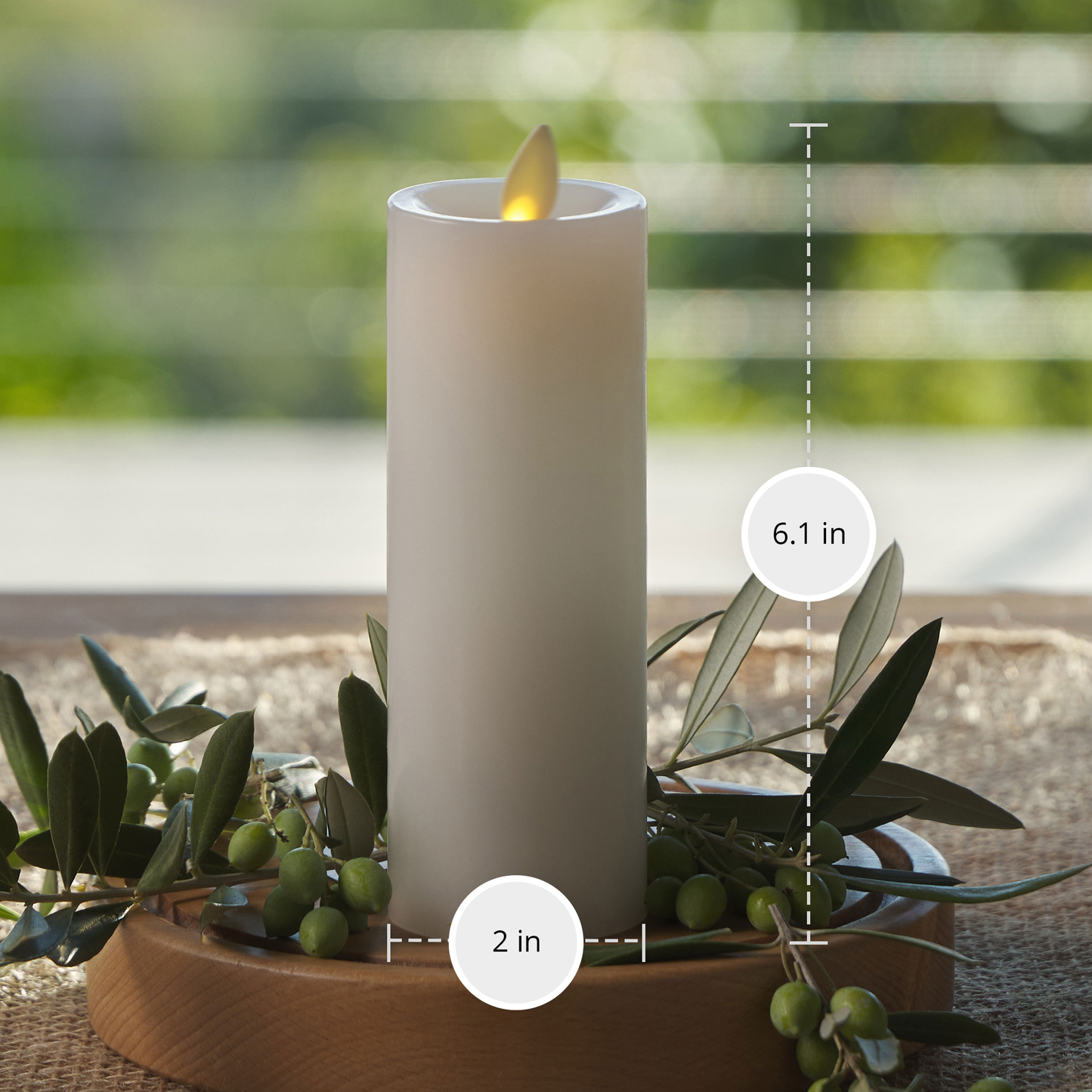 an image of our white Luminara candle