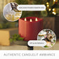 Burgundy Flameless Candle Tri-Flame Grand Pillar - Melted Top