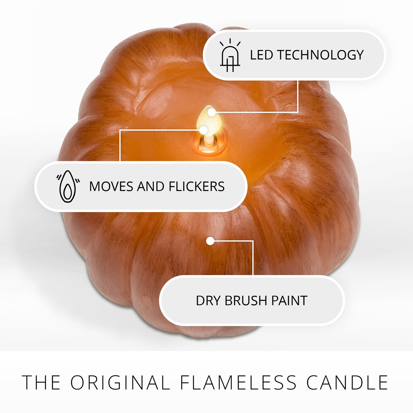 Burnt Orange Flameless Candle Pumpkin