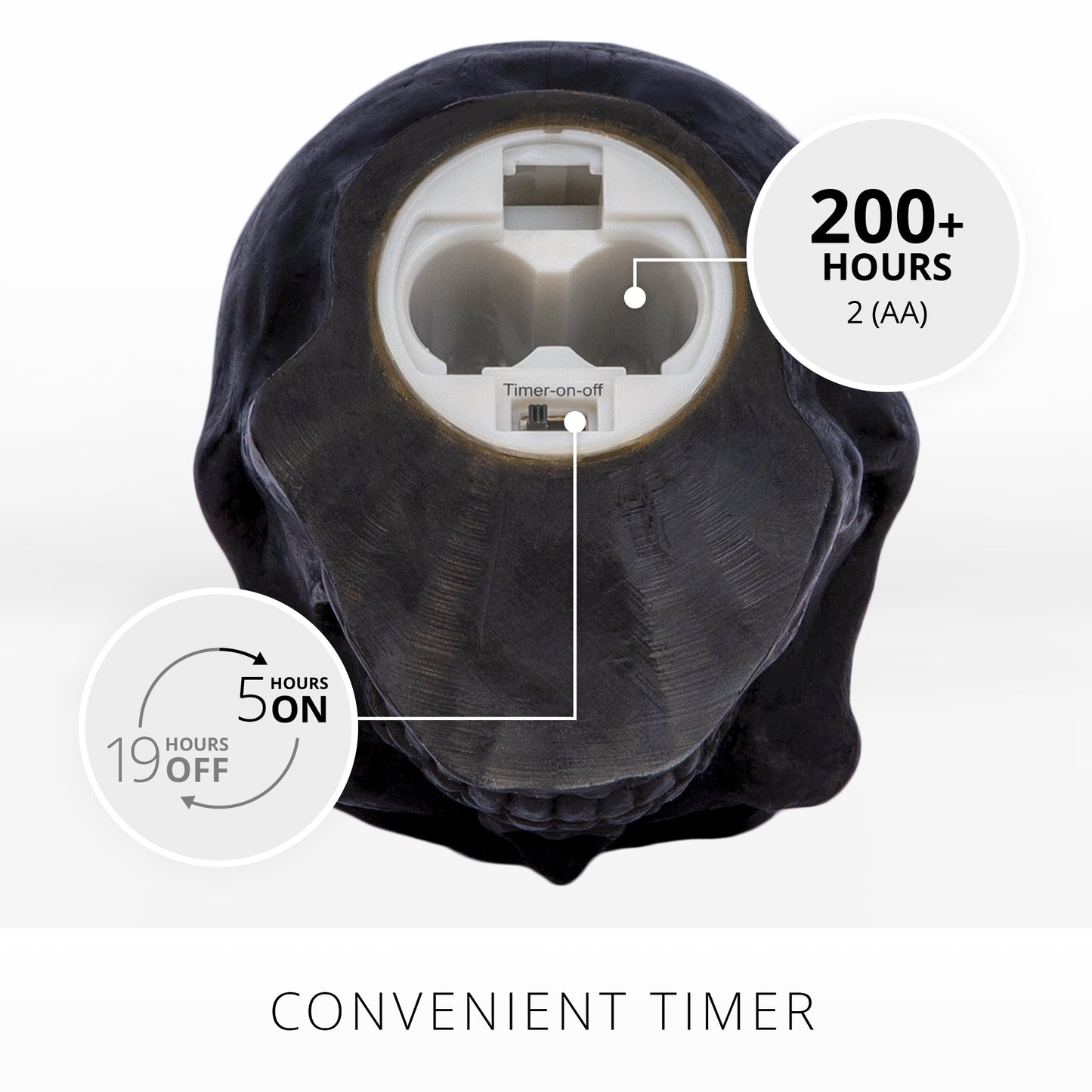 Black Small Flameless Candle Skull
