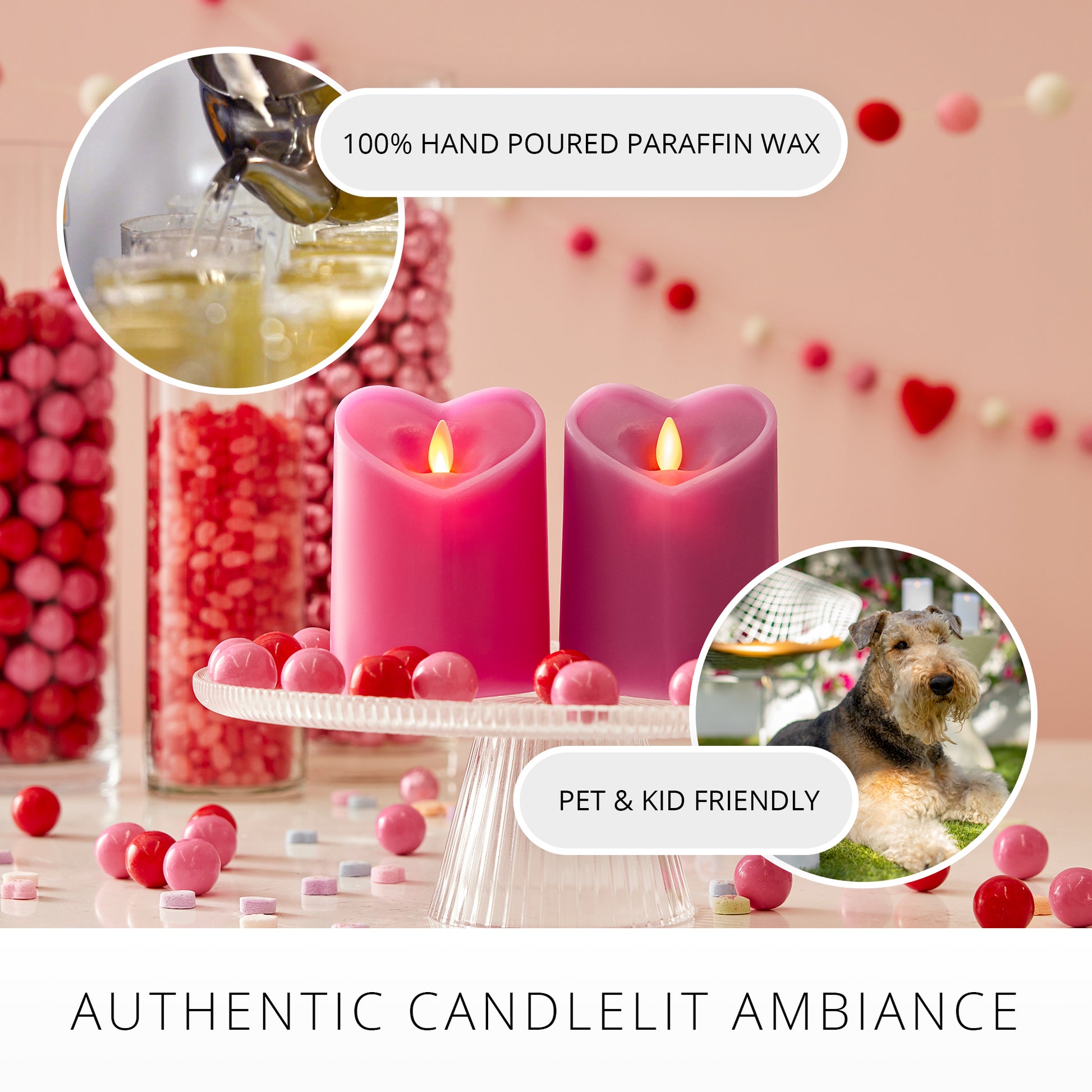 Heart Shaped Paraffin Wax Heart Shaped Candles For Home Decor