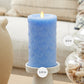 Cornflower Embossed Fish Scale Flameless Candle Pillar