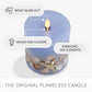 Cornflower Embedded Seashell & Starfish Flameless Candle Pillar