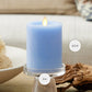 Cornflower Seaglass Flameless Candle Pillar