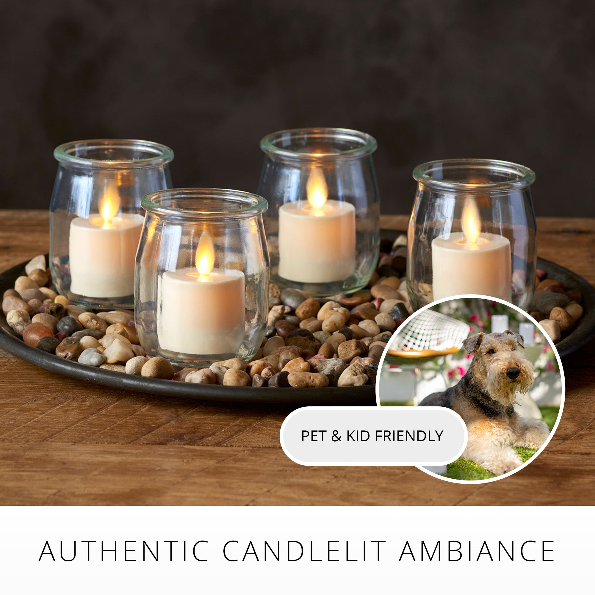 Set of 4 Ivory Flameless Candle Tealights Luminara