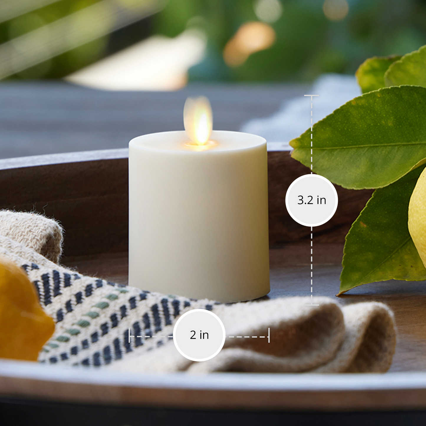 Pearl Ivory Outdoor Flameless Candle Votive - Flat Top