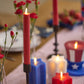 Set of 3 Red, White & Blue Star-shaped Flameless Candle Pillars