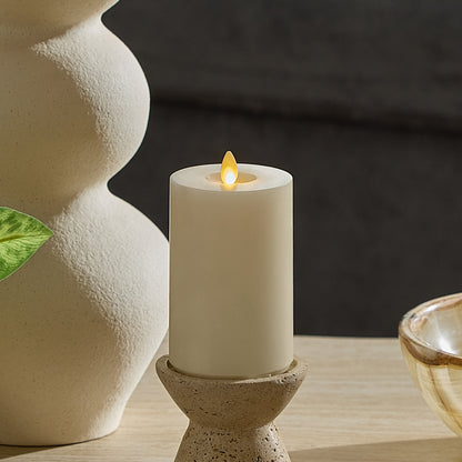 Pearl Ivory Rechargeable Wick To Flame Flameless Candle Pillar
