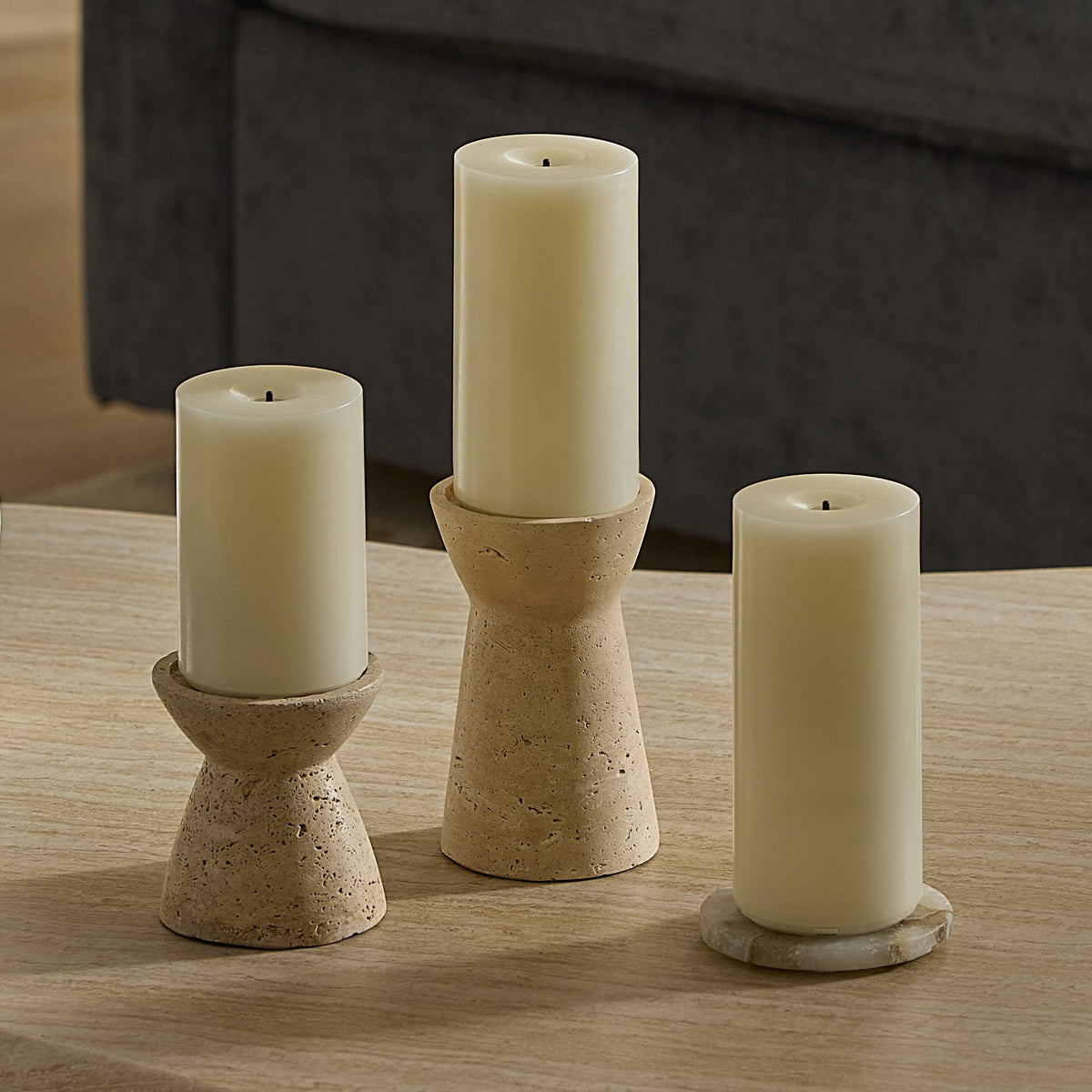 Pearl Ivory Rechargeable Wick To Flame Flameless Candle Pillar
