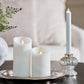 Dazzling White Glitter Flameless Candle Pillars