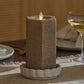 Champagne Glow Hexagon Flameless Candle Pillar