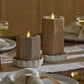 Champagne Glow Hexagon Flameless Candle Pillar
